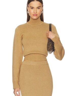 Camila Coelho Costansa Turtleneck Sweater in Dark Taupe XS